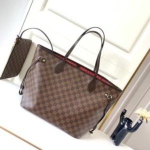 NWT🧡LouisVuitton 🧡NEVERFULL Monogram Canvas Bag Red